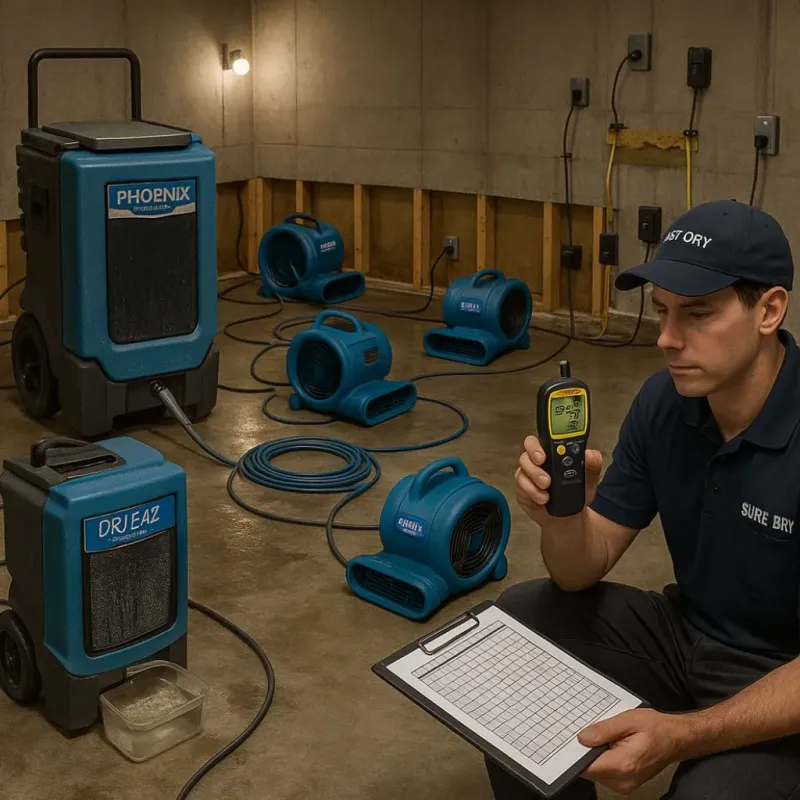 Structural Drying and Dehumidification process in Fox Chase, PA